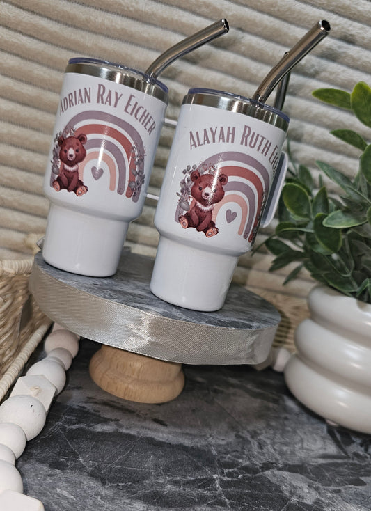 Custom Mini Tumbler – 3.5oz with Handle & Straw